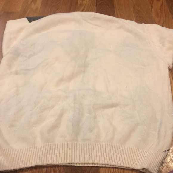 David Taylor sweater, cream, soft blue and gray. - Picture 6 of 6